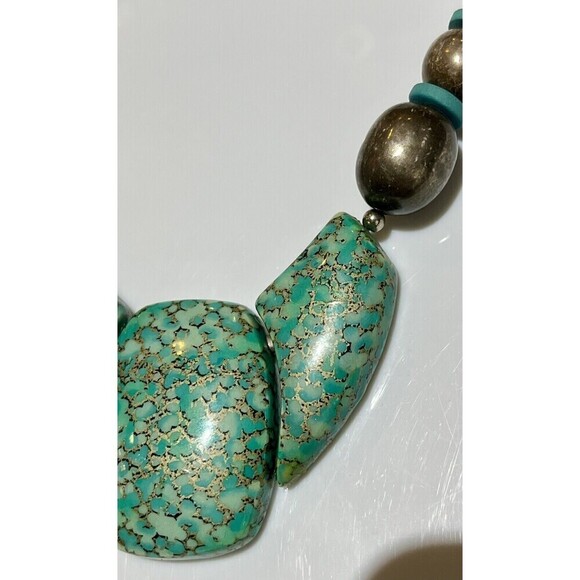 Womens Native American Style Necklace Faux Turquoise Statement Beaded Tribal - Picture 2 of 8
